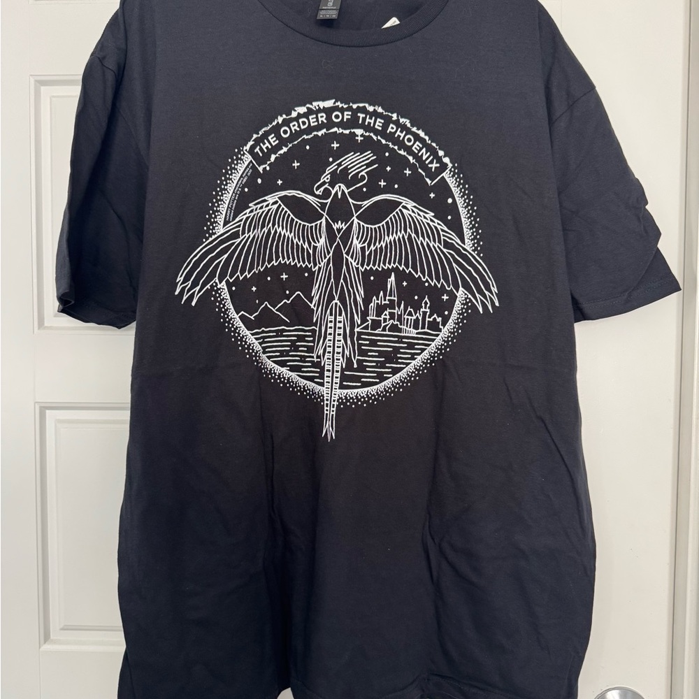 Harry Potter Gildan Black Short Sleeve Tee with Phoenix Graphic NEW XL